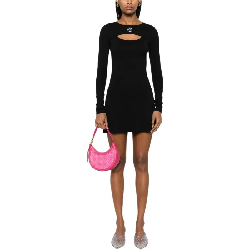 Marine Serre Moon logo Cut out Mini Dress-3