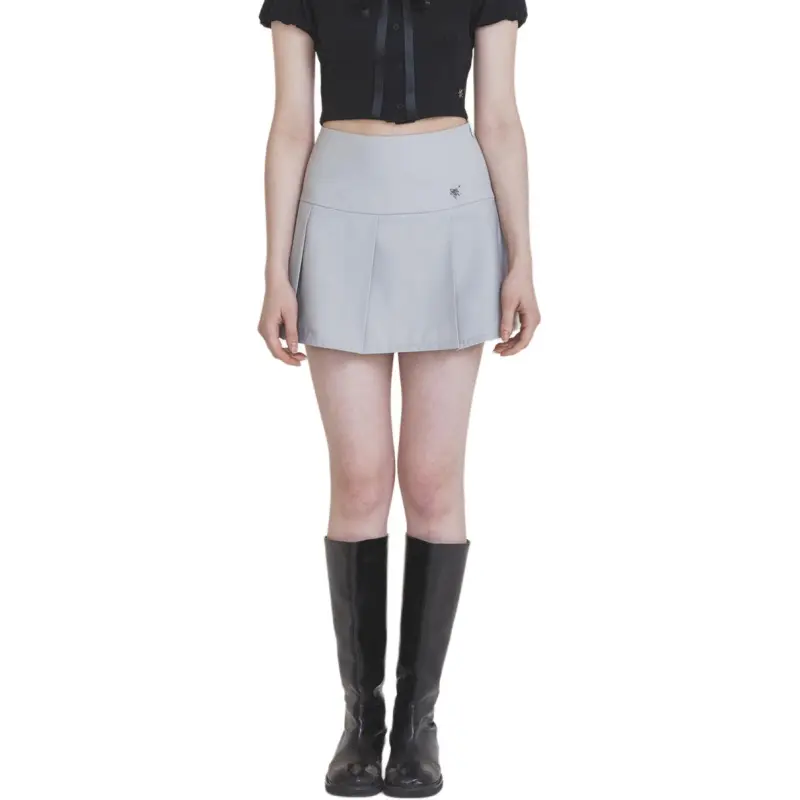 NOT YOUR ROSE SS25 Celina Skirt Grey Casual Short Skirts Women's Grey/Gray-2