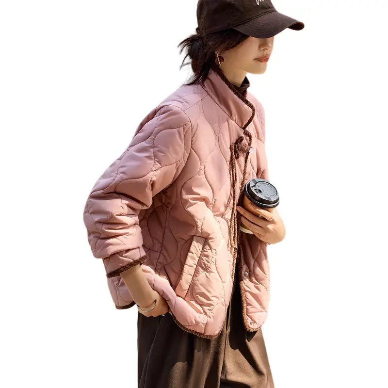 Mo Han Yi Mei Puffer Jacket Women's Leather Pink-4