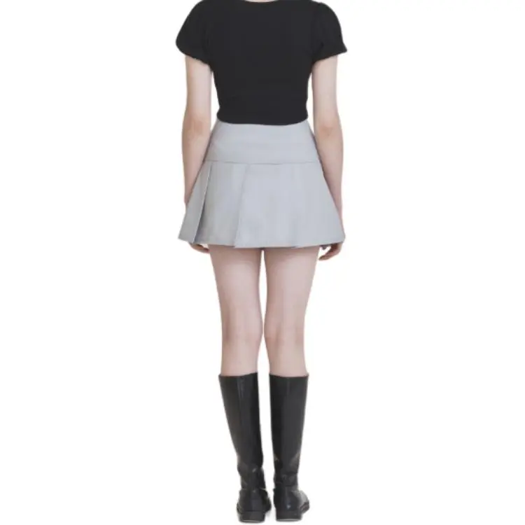 NOT YOUR ROSE SS25 Celina Skirt Grey Casual Short Skirts Women's Grey/Gray-3
