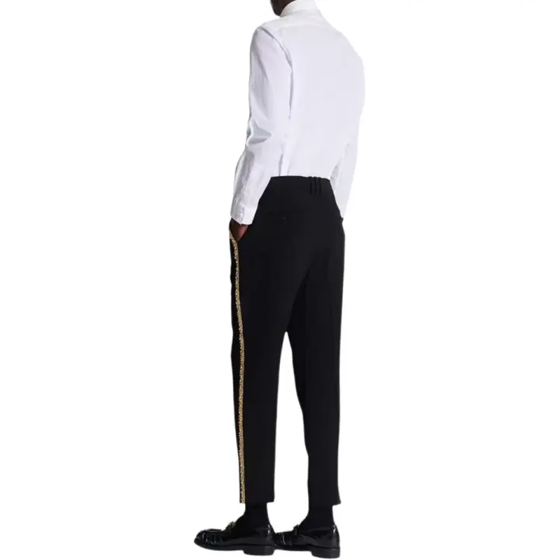 BALMAIN Embroidered Straight leg Trousers-4