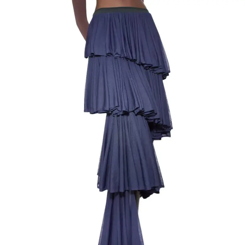Alaia Casual Long Skirt Women's Blue-5