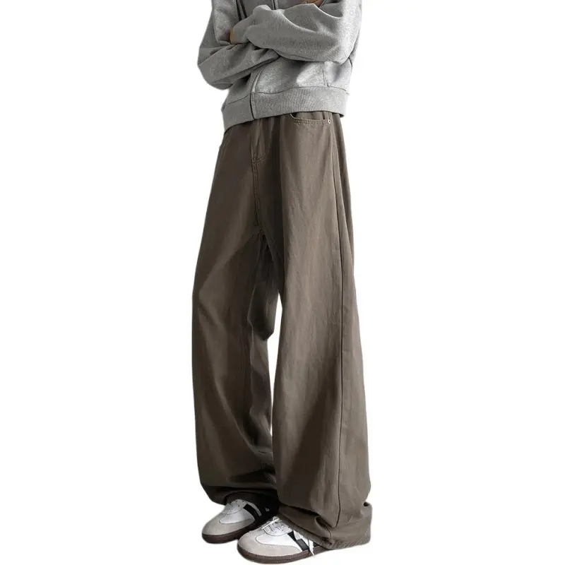 NEVER RULE Casual Pants Unisex Coffee-2