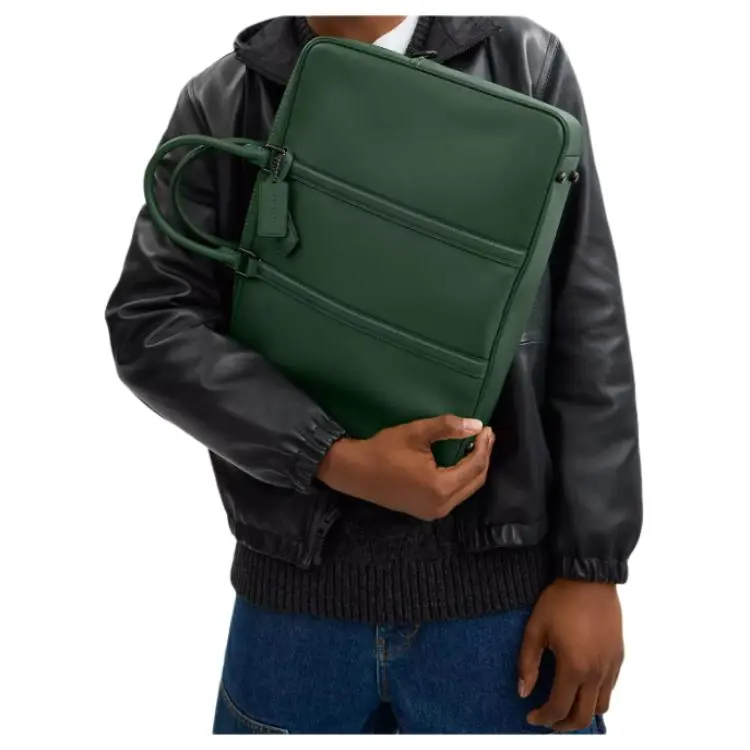 COACH Metropolitan Glove Tanned Leather Laptop Bag Tubas Women's Hunter Green Color-5
