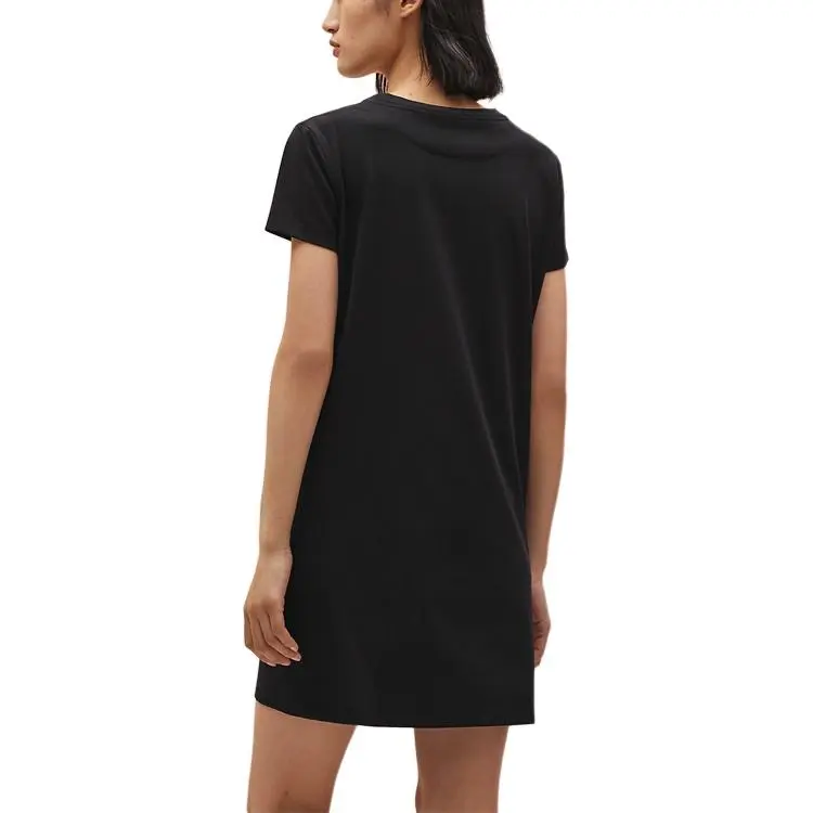 HERMES Short Sleeved Dress Women's Black-2