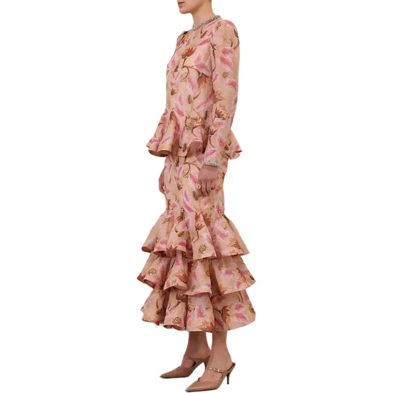 Zimmermann Illustration-print Tiered Dress-5