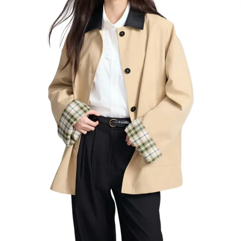 Mu Xiao Xin Trench Coat Women's Khaki-2