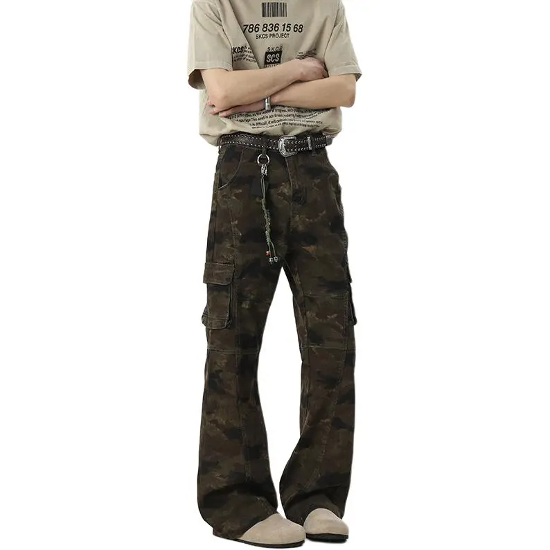 BEAR UNION Cargo Pants Unisex Green Camouflage-4