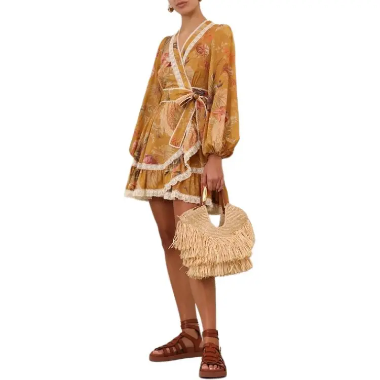 Zimmermann SS25 Long Sleeved Dress Women's Yellow-4