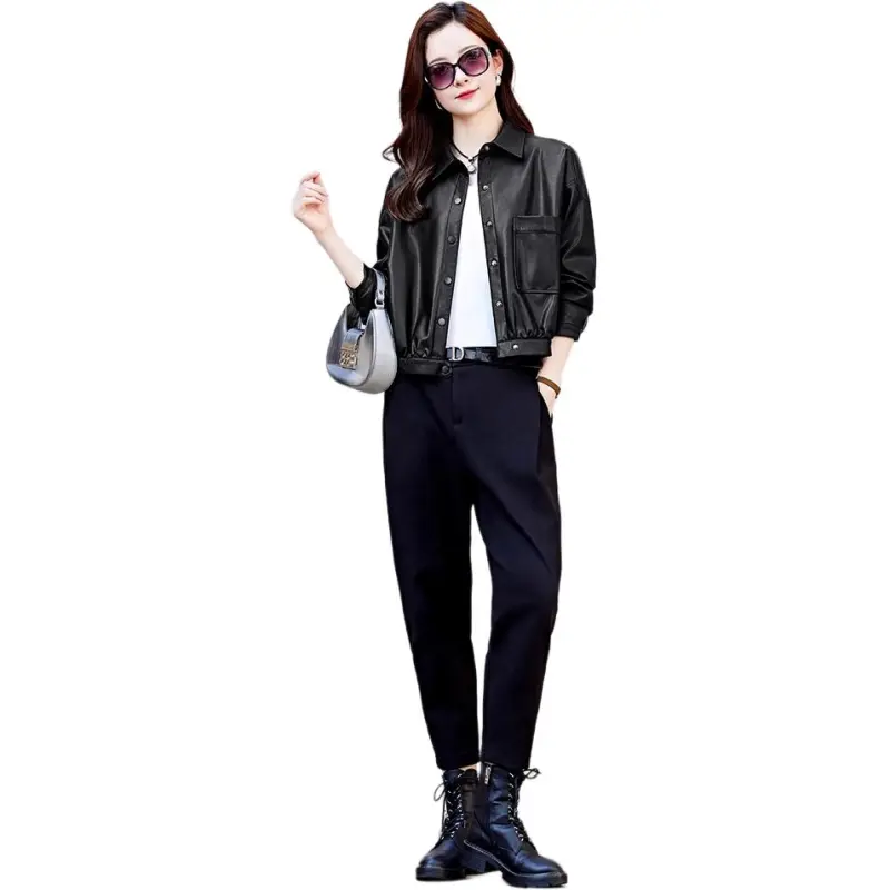 Yi Mengyuan Leather Jacket Women's-1
