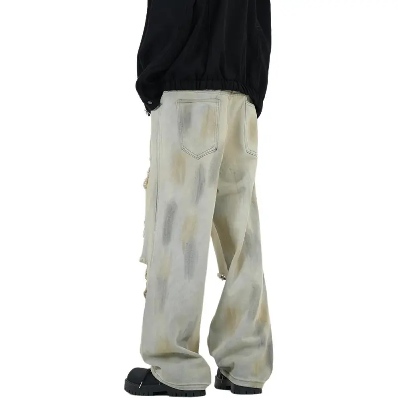 FONDLOOK Jeans Men's Yellow Mud-5
