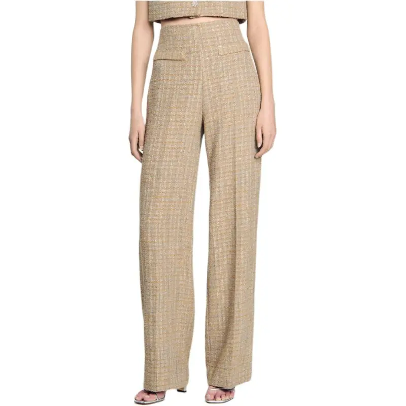 Sandro Wide leg Tweed Trousers-1