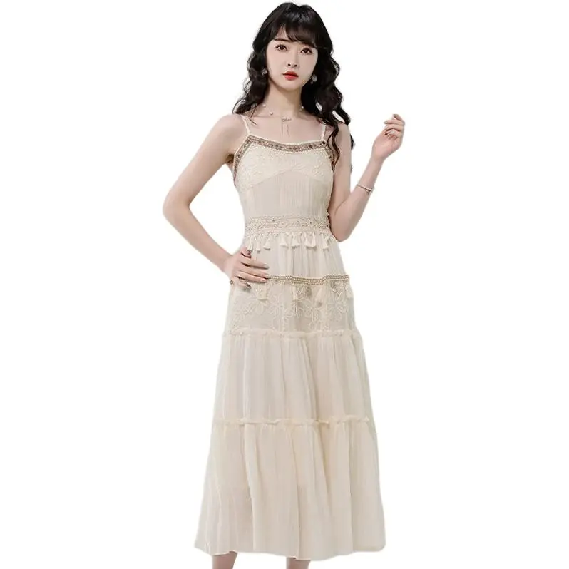 La Chapelle Slip Dresses Women's Apricot-1