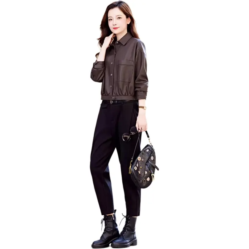 Yi Mengyuan Leather Jacket Women's-4