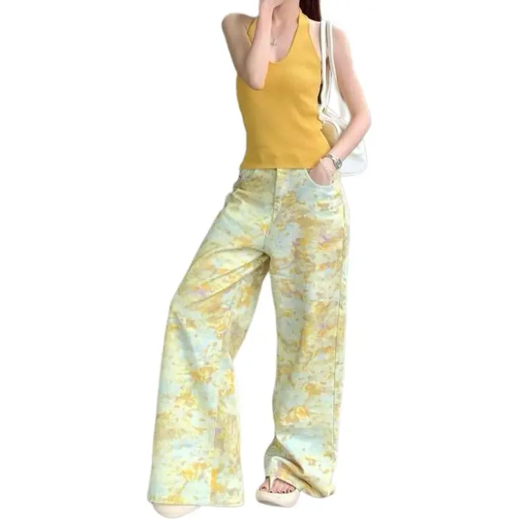 BENGEN Jeans Unisex Yellow-1