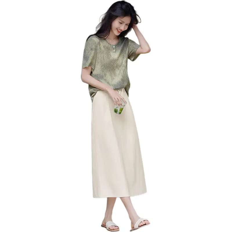 XWI Skirt Set Women's Gray Green & Ecru-2