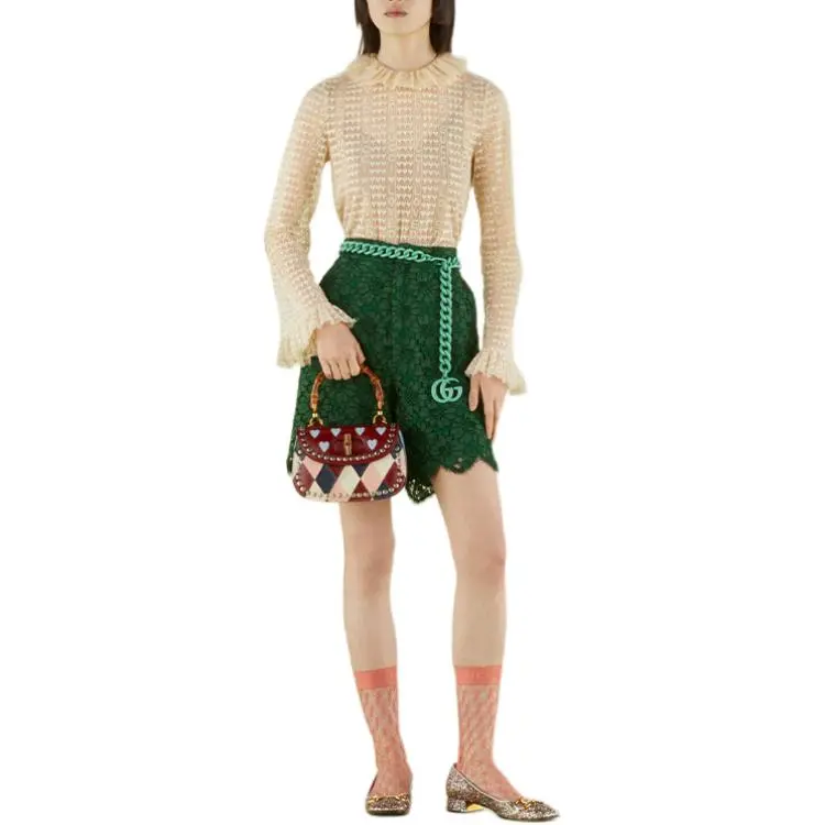 GUCCI Lovelight Lace Cardigan Beige-1