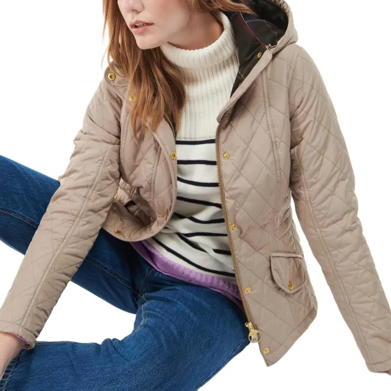 BARBOUR Puffer Jacket Women's Beige-4