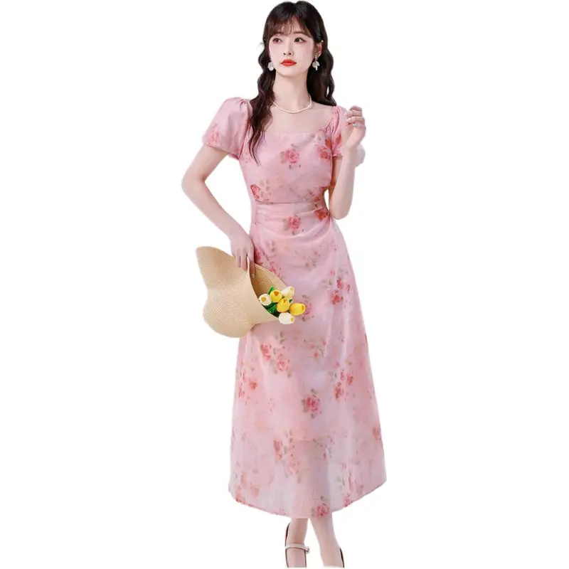 Dior Beauty Short Sleeved Dress Women's Pink-1