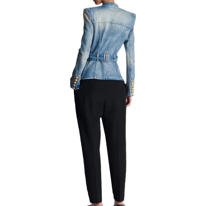 BALMAIN Denim Jacket Women's Blue-3