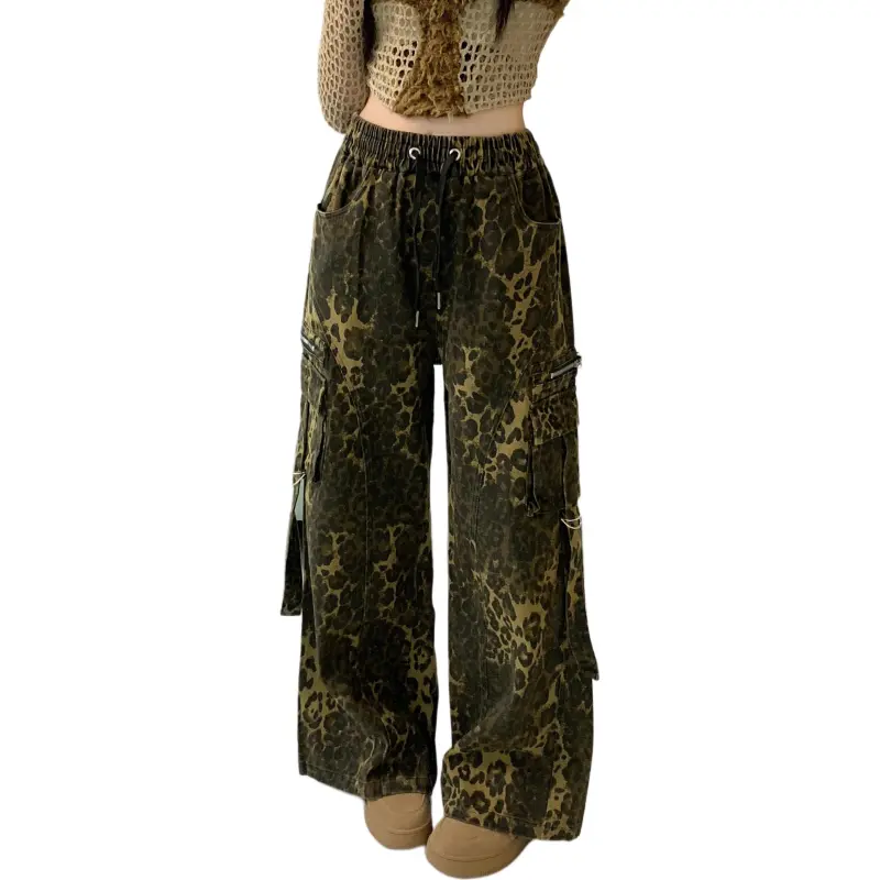 Mu Xiao Xin Casual Pants Women's Leopard Print-2