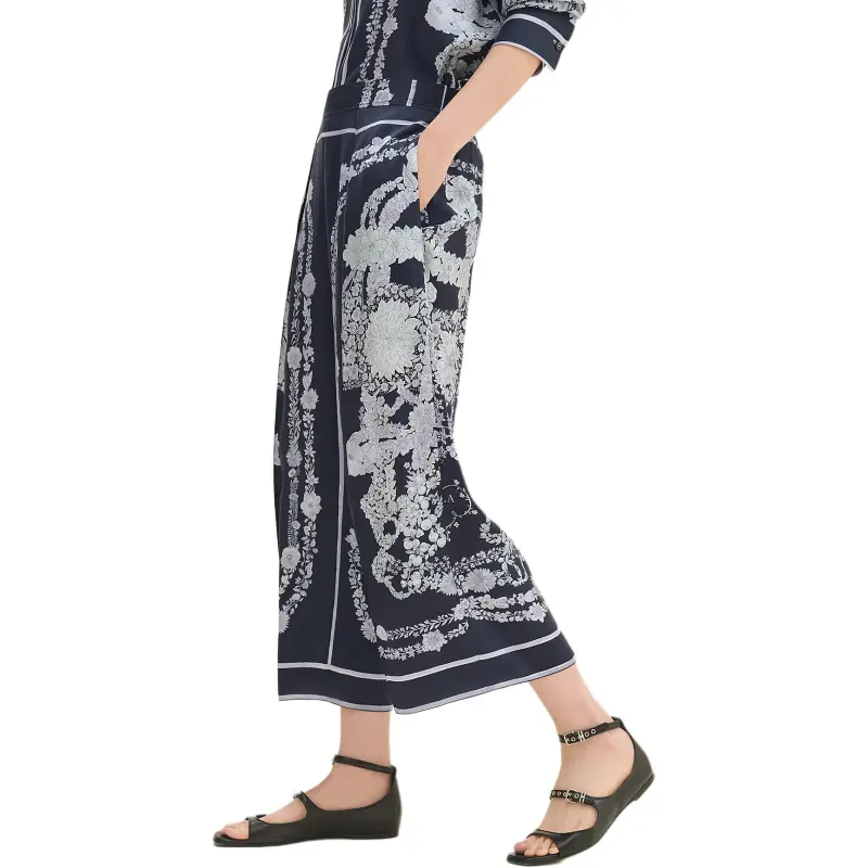HERMES Casual Pants Women's Blue-2