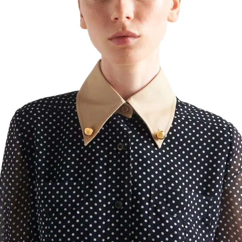 PRADA SS24 Long-Sleeved Dresses Women's Marine Blue-1