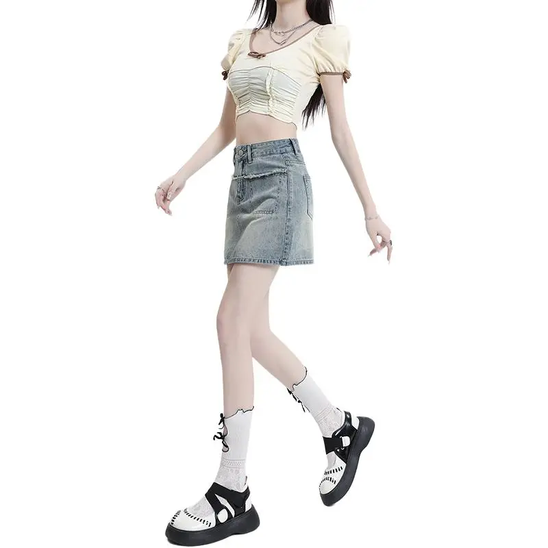 Ordifen Denim Short Skirts Women's-1