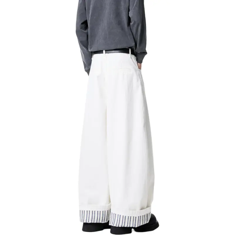 WARNING LIGHT Casual Pants Unisex White-0