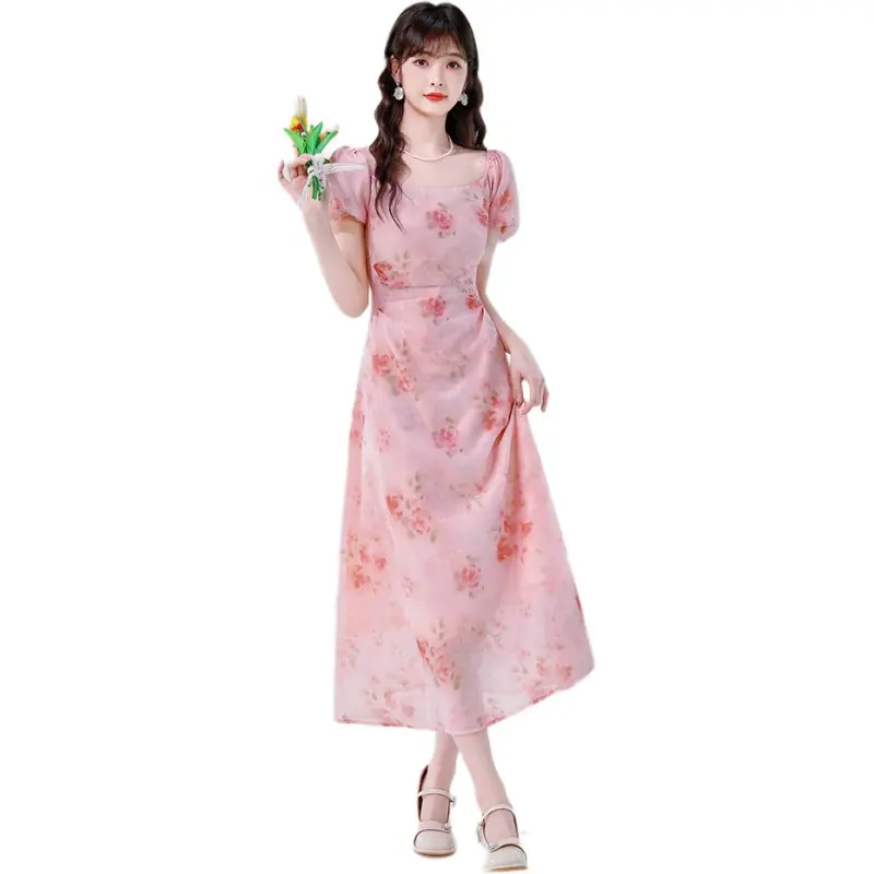 Dior Beauty Short Sleeved Dress Women's Pink-2