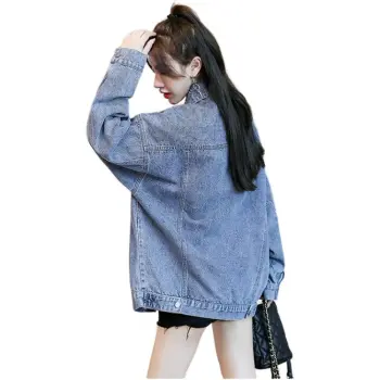 XIAOJUCHUANLI Denim Jacket Women's Blue