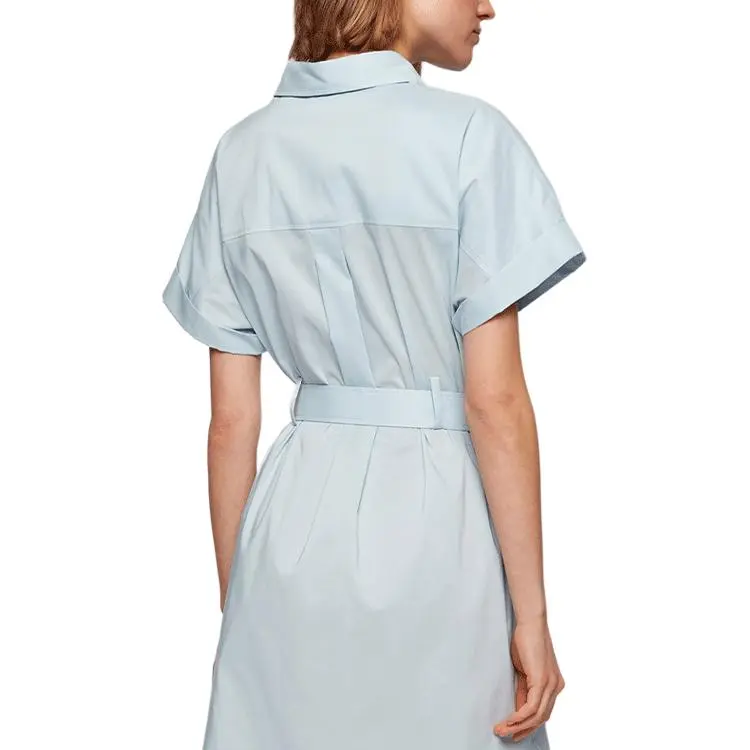 HUGO BOSS Short Sleeved Dress Women's Light Blue-1