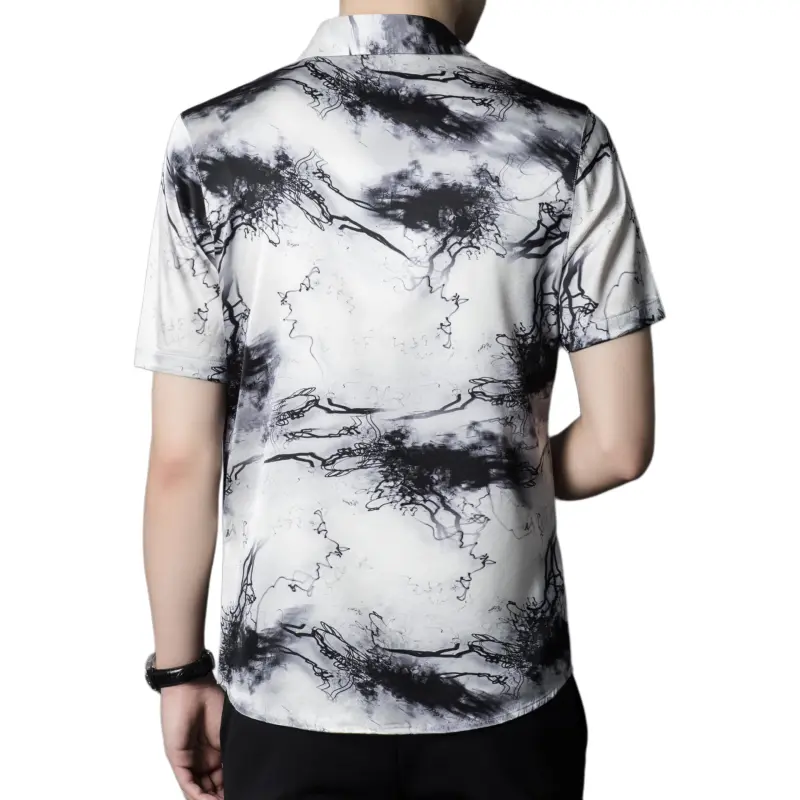 PIERRE CARDIN Shirt Men's Black White-2