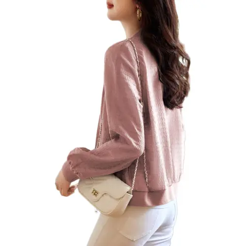 XWI Baseball Jacket Women's Leather Pink