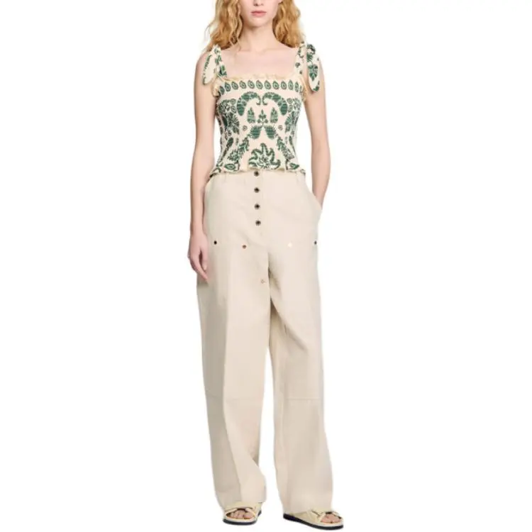 Sandro Floral print Smocked Top-2