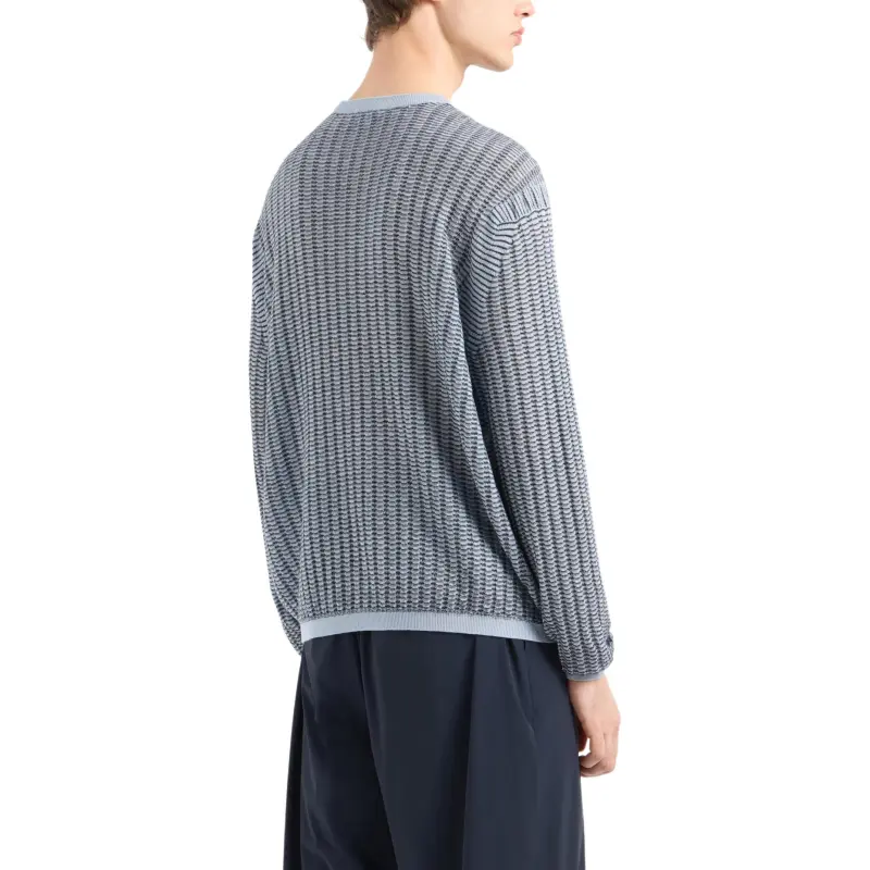 EMPORIO ARMANI Asv Lyocell blend Jumper With Wave Motif-2