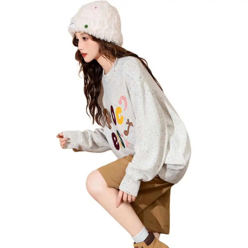 Tonlion Sweater Women's Light Beige Apricot-2