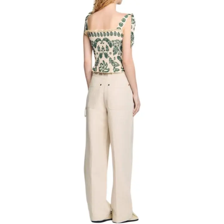Sandro Floral print Smocked Top-3