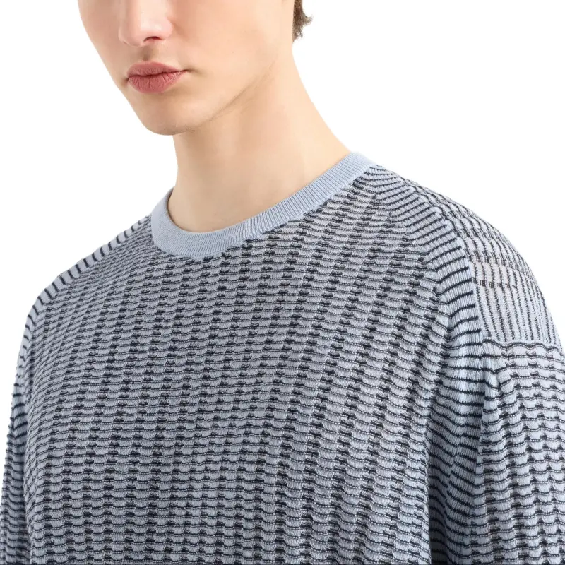 EMPORIO ARMANI Asv Lyocell blend Jumper With Wave Motif-5