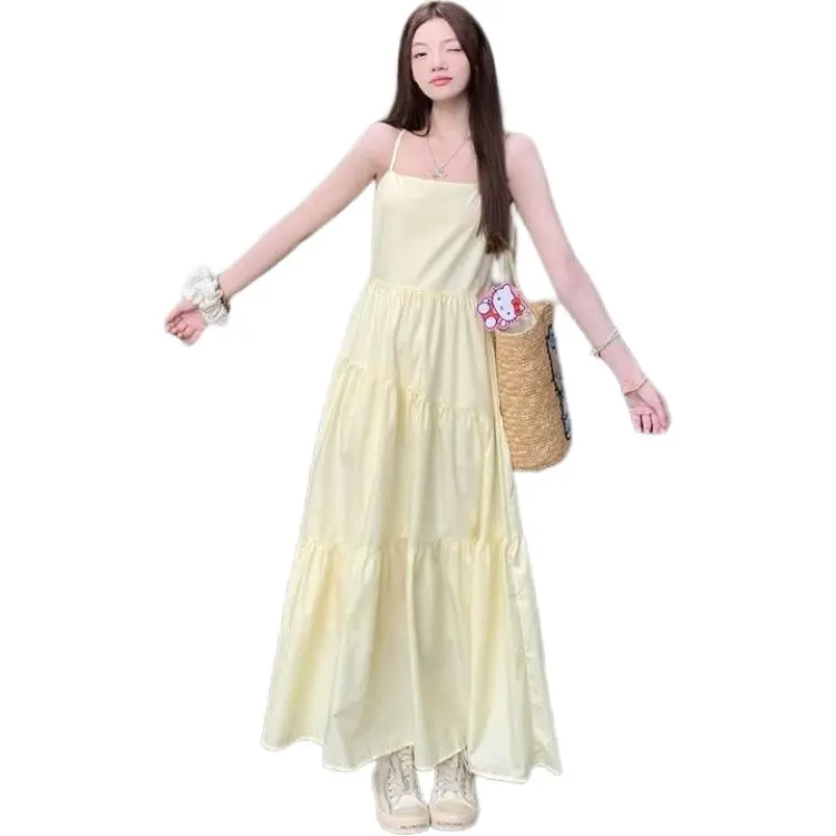 KAISER Slip Dresses Women's Yellow-3