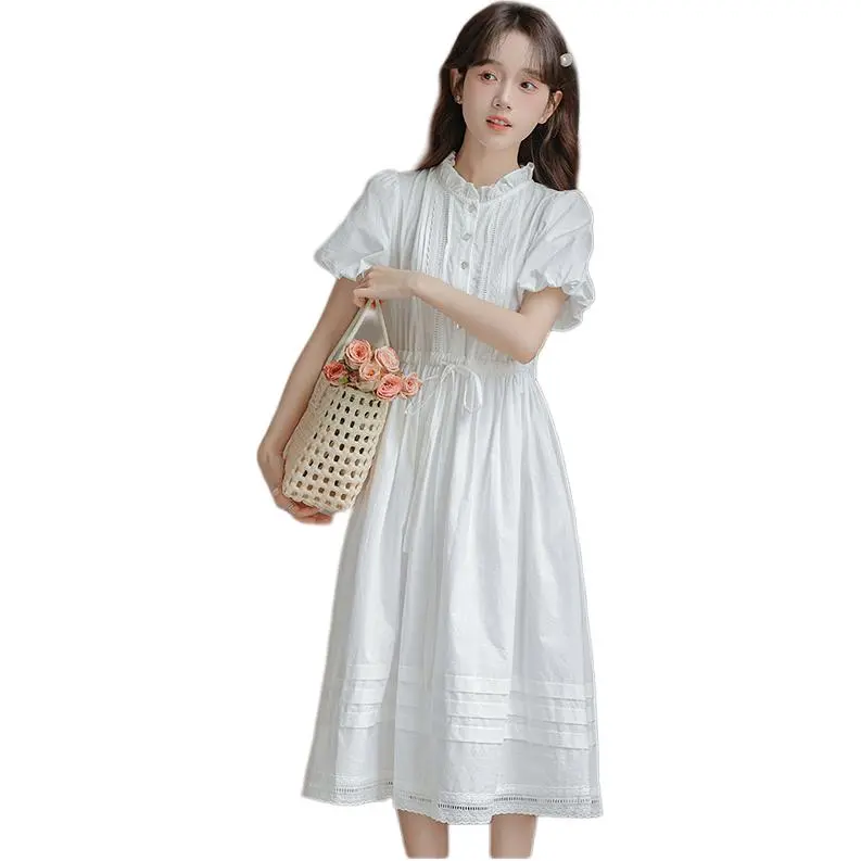 JECCI FIVE Short Sleeved Dress Women's White-1