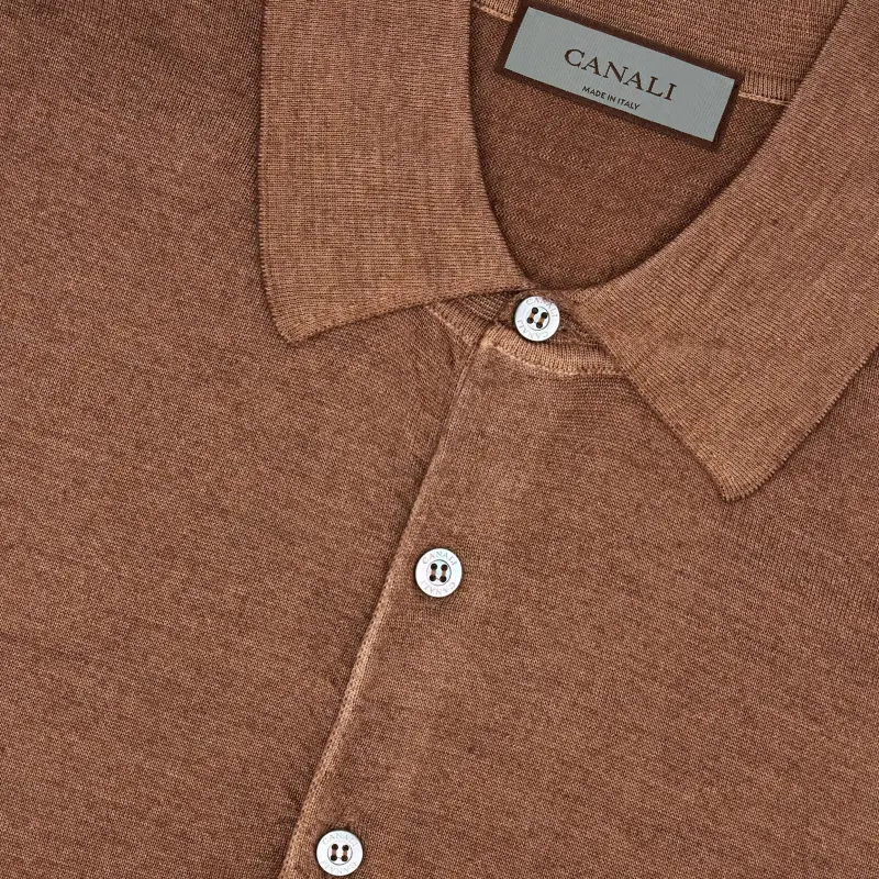 CANALI Polo Shirt Men's Brown Purple-4