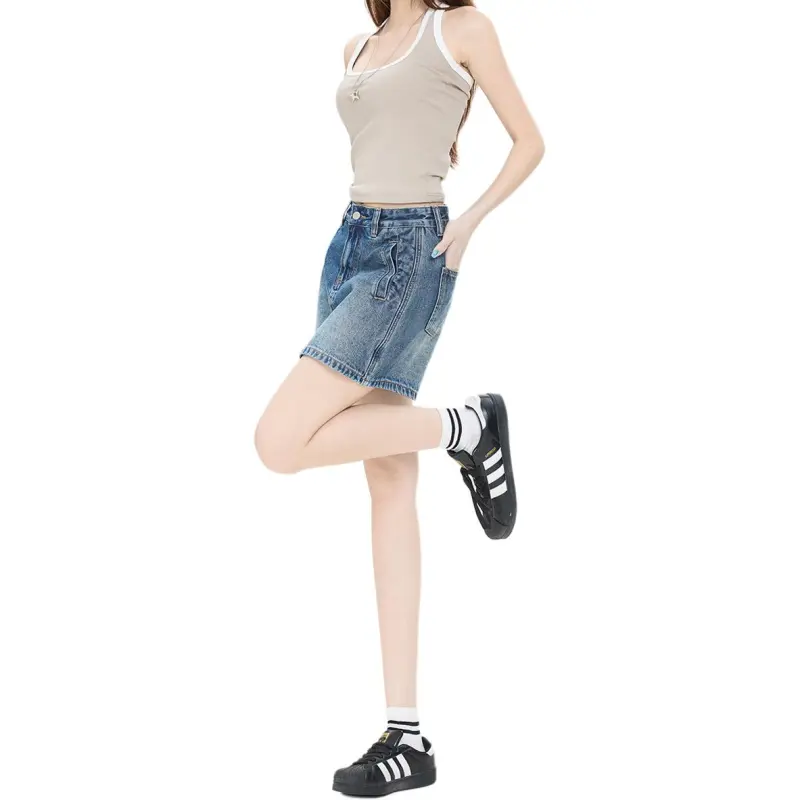Kazakhstan Denim Short Skirts Women's-8