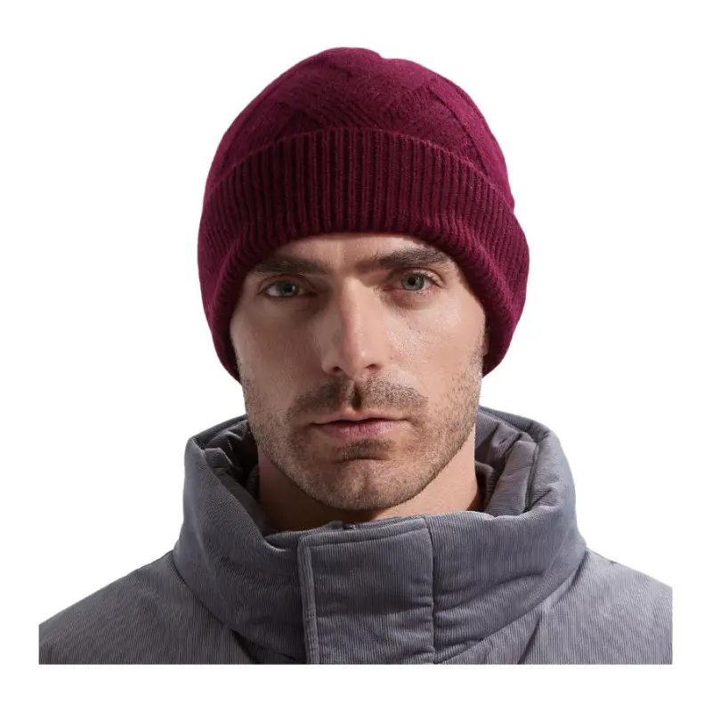 H YXIANG Pure Wool Beanies Men's-20