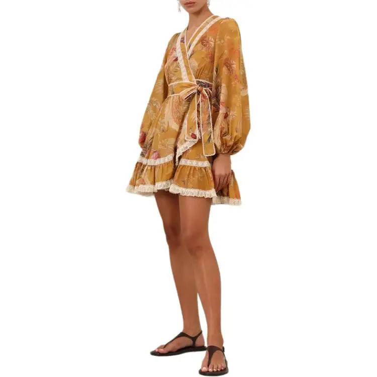 Zimmermann SS25 Long Sleeved Dress Women's Yellow-5