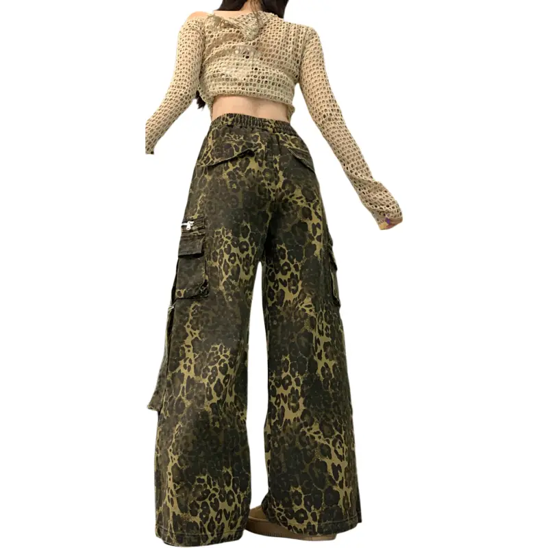 Mu Xiao Xin Casual Pants Women's Leopard Print-1