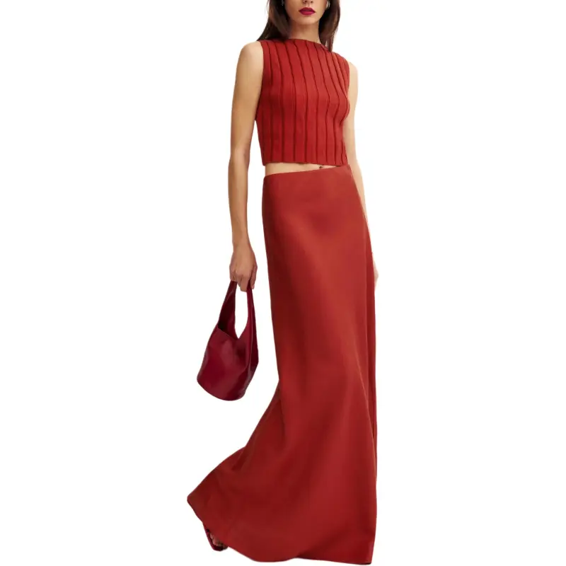 REFORMATION Bella Linen Skirt Casual Long Skirt Women's-3
