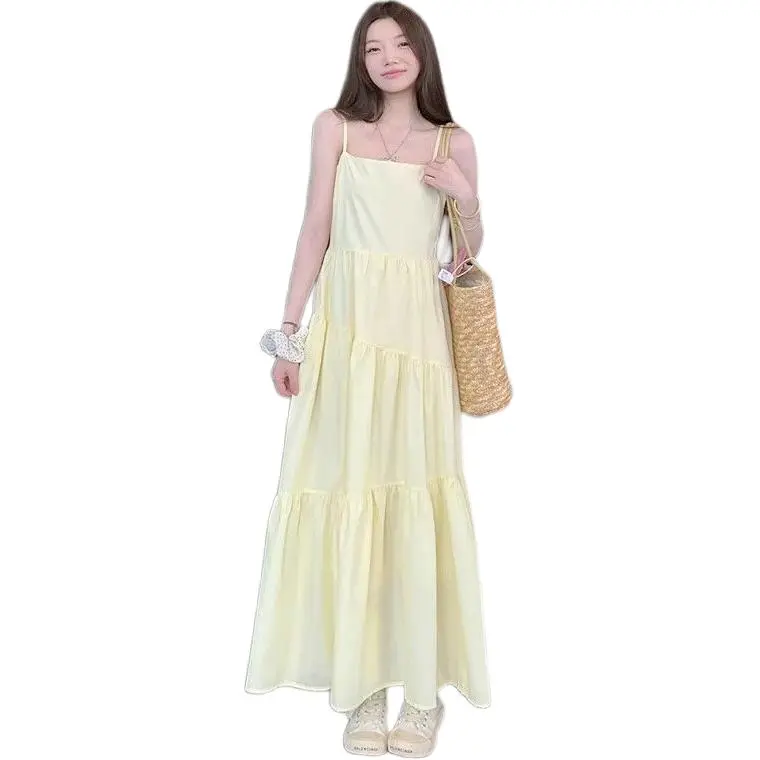 KAISER Slip Dresses Women's Yellow-4