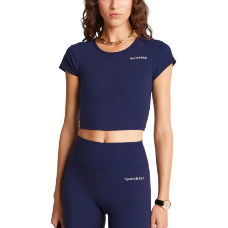 SPORTY & RICH Serif logo Training T shirt-2