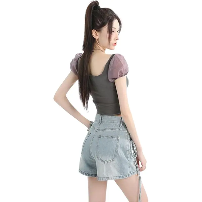 Mu Xiao Xin Denim Short Skirts Women's-2